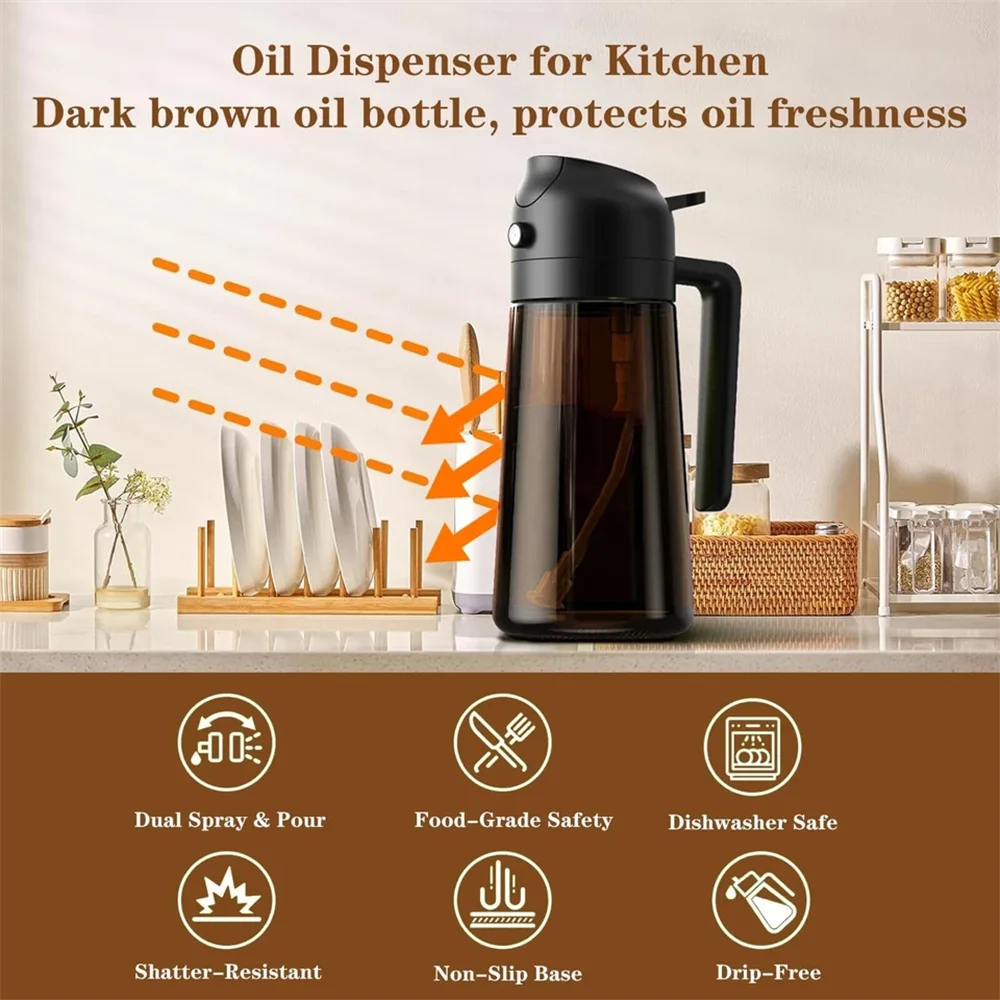 Dispensador y Atomizador de Aceite 2 en 1- 470ml